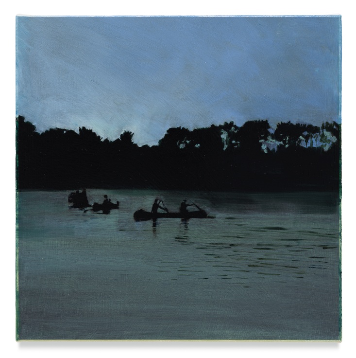 Lake at Night, 2019, Mixed media oil on canvas, 14 x 14 inches, 35.6 x 35.6 cm, MMG#32066