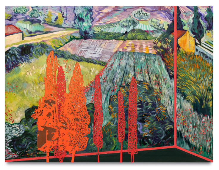 Whitney Bedford, Veduta (Van Gogh Champ), 2023, Oil on canvas,