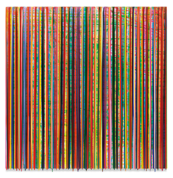 REDEYESUNDERPRESSURE, 2020, Epoxy resin and pigments on wood, 48 x 48 inches, 121.9 x 121.9 cm, MMG#32904