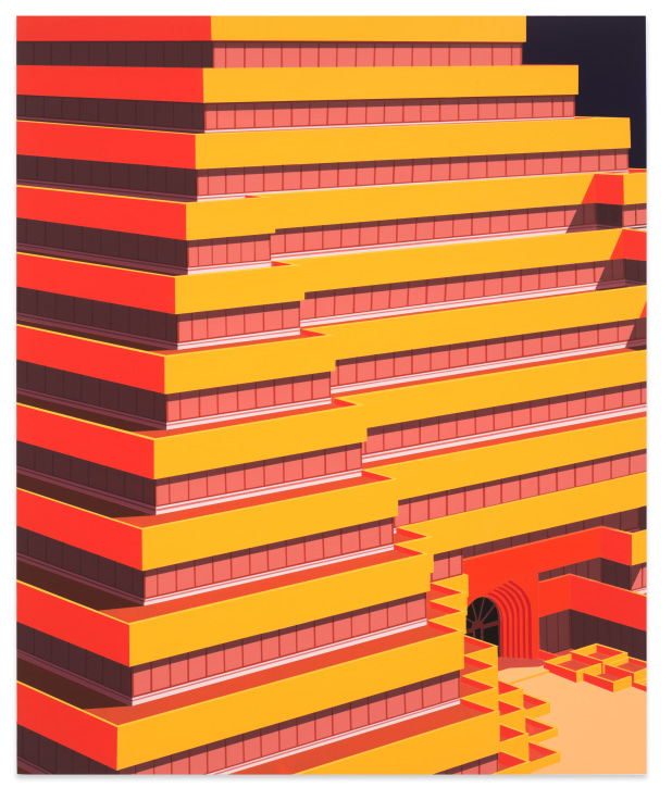 Ziggurat, Sacramento, 2021, Acrylic on dibond, 36 x 24 inches, 91.4 x 61 cm, MMG#33936