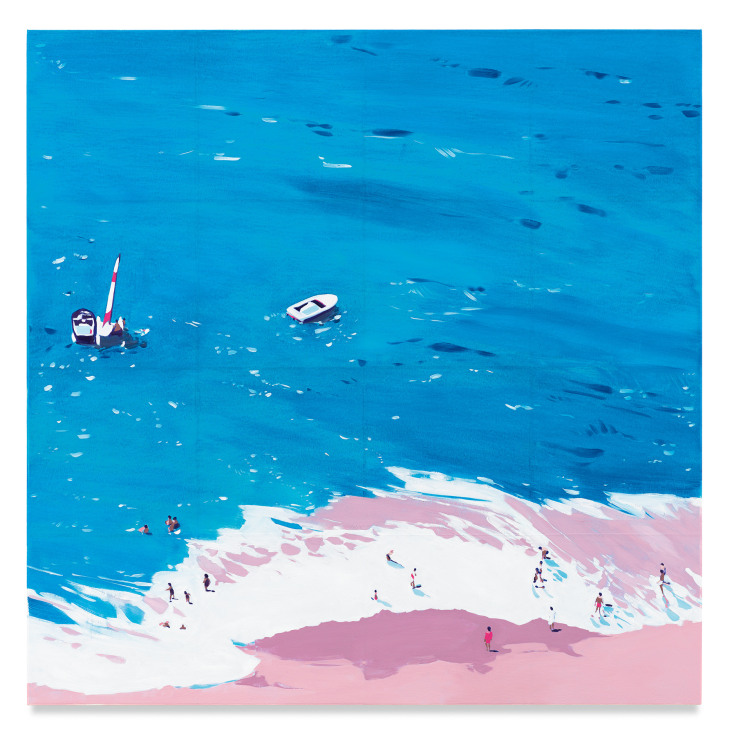 Aerial Beach, 2020, Mixed media oil on canvas, 63 x 63 inches, 160 x 160 cm,&nbsp;MMG#32039