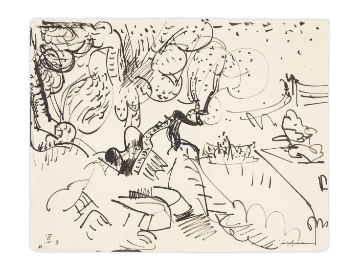 Landscape (II/3), 1928, Ink on paper, 10 1/2 x 13 1/2 inches, 26.7 x 34.3 cm