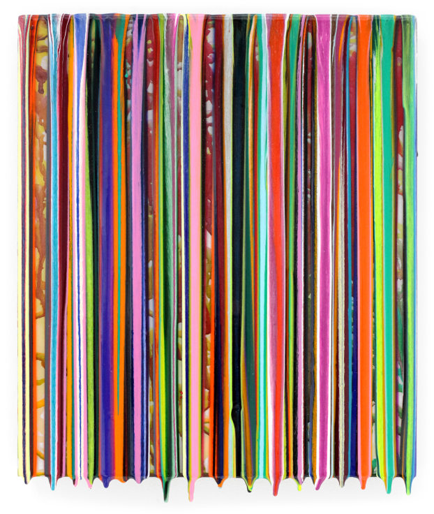 Markus Linnenbrink, TIMETOLIVETHELIFE, 2013, Epoxy resin and pigments on wood, 14 x 12 inches, 35.6 x 30.5 cm, A/Y#21337