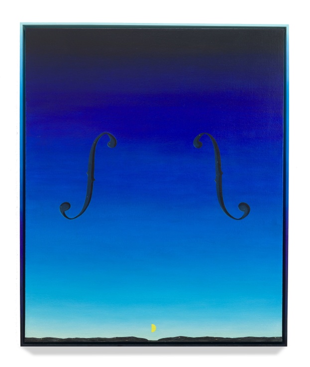 Resonance, 2025, Oil on linen in painted wood frame, 34 x 28 x 1 1/2 inches,