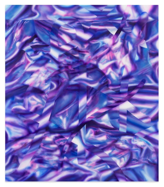 Anne Vieux,&nbsp;/&amp;amp;&amp;amp;_ultra_violet, 2022, Acrylic and ink on canvas, 63 x 55 inches, 160 x 139.7 cm, MMG#34709