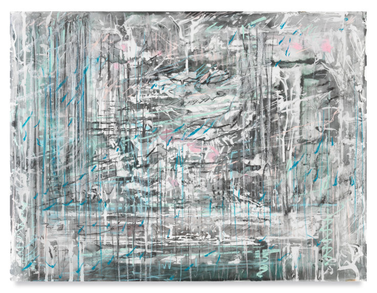 Diana Al-Hadid, Untitled, 2022, Conte, charcoal, pastel, acrylic on mylar, 18 x 24 inches, 45.7 x 61 cm, MMG#34728
