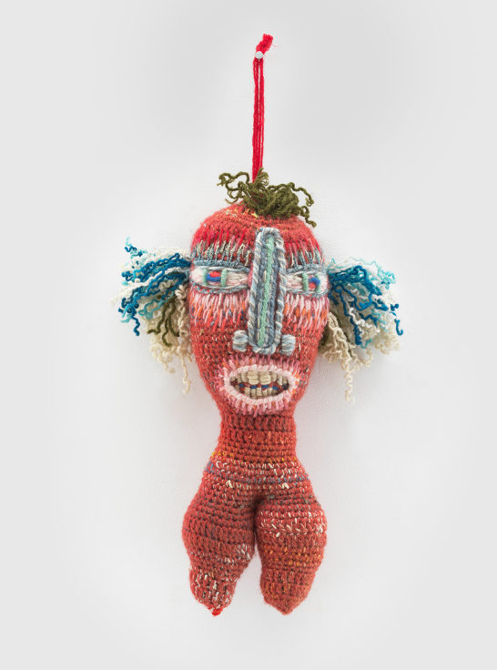 Lieselott Beschorner, Red Puppa, 1975, Crocheted wool,&nbsp;13 x 6 x 3 inches, 33 x 15.2 x 7.6 cm,&nbsp;MMG#35945