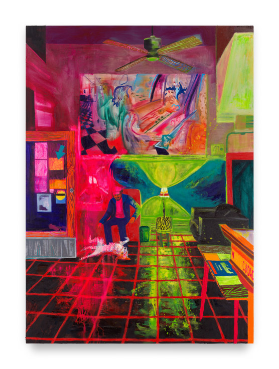Alberto and Chichi (The Uptown), 2023, Oil, pastel and ink on linen, 98 x 70 inches, 248.9 x 177.8 cm, MMG#35343
