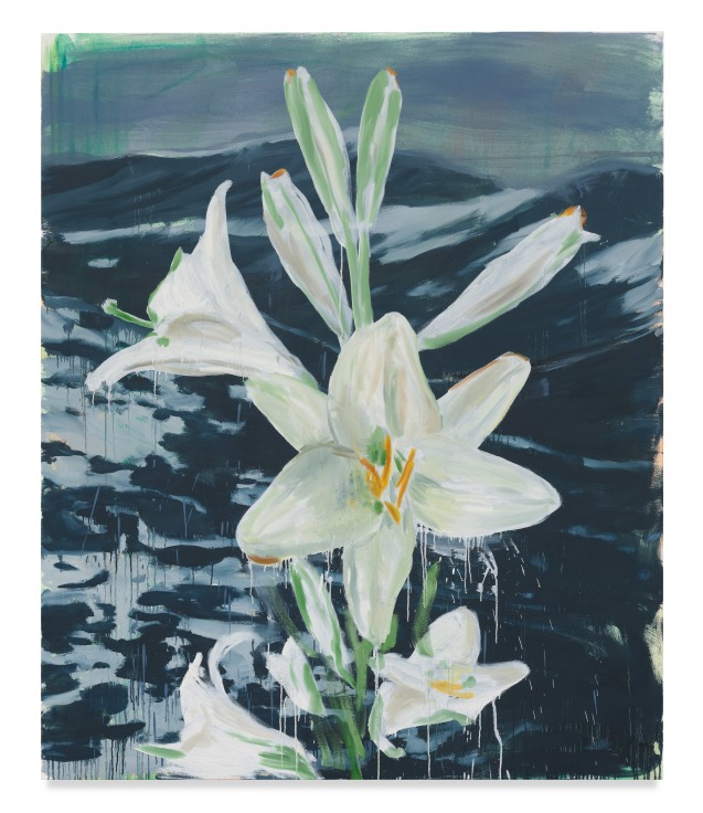 The Omen (Second White Lily), 2023, Oil and wax on canvas, 72 x 60 inches, 182.9 x 152.4 cm, MMG#35201