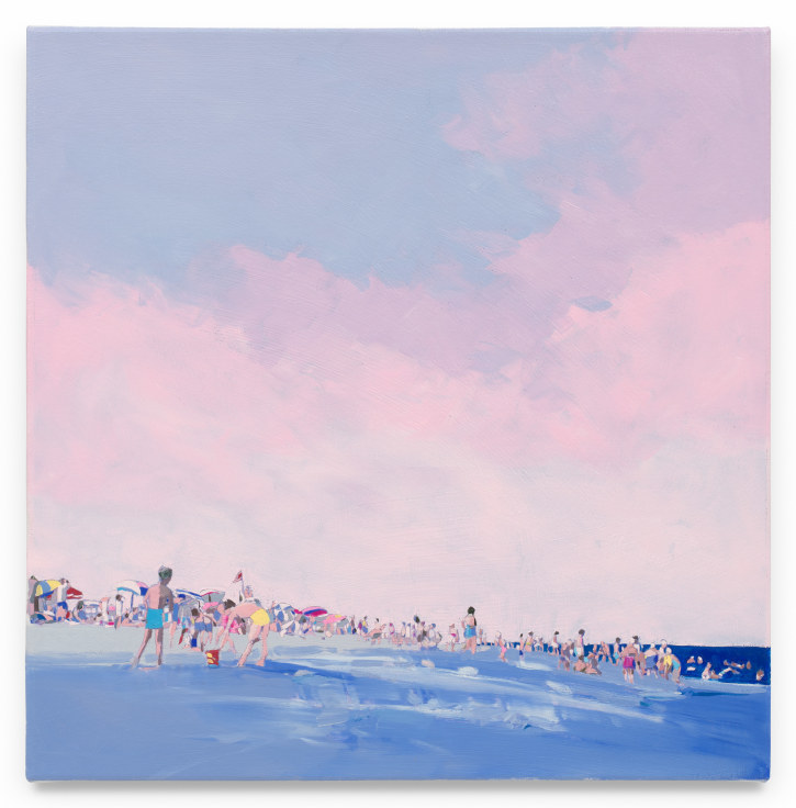 Pink Cloud Beach, 2024, Mixed media oil on canvas, 17 x 17 inches, 43.2 x 43.2 cm,&nbsp;MMG#36636