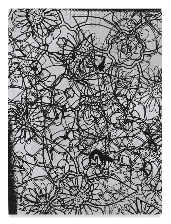 Flowers (Whirlpool), 2022, Acrylic on wood panel, 24 x 18 inches, 61 x 45.7 cm, MMG#34675