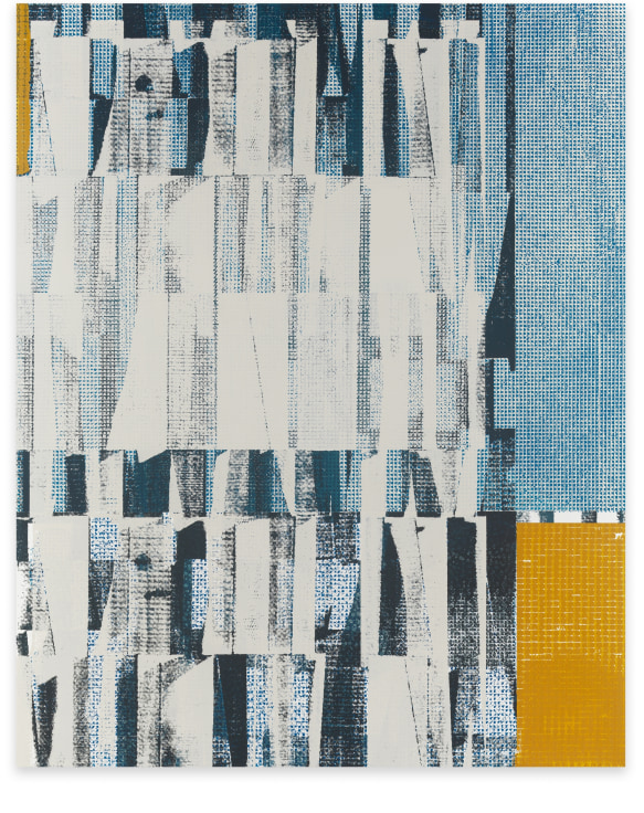 Aggregate 5 (blue facade), 2023, Oil and acrylic on canvas over panel, 60 x 48 inches, 152.4 x 121.9 cm,&nbsp;MMG#35023