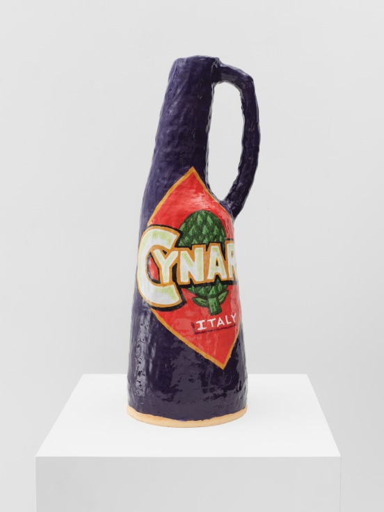 Grant Levy-Lucero, Gourmet Liquor and Beer Cynar, 2024, Ceramic, 27 x 8 x 8 inches, 68.6 x 20.3 x 20.3 cm, MMG#36609