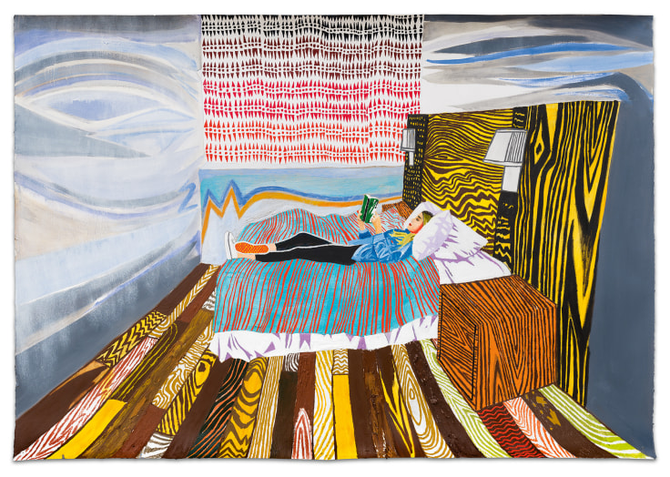 Sophia Reading, 2020, Colored pencil, oil paint and pastel on paper, 36 x 51 1/2 inches, 91.4 x 130.8 cm, MMG#32642