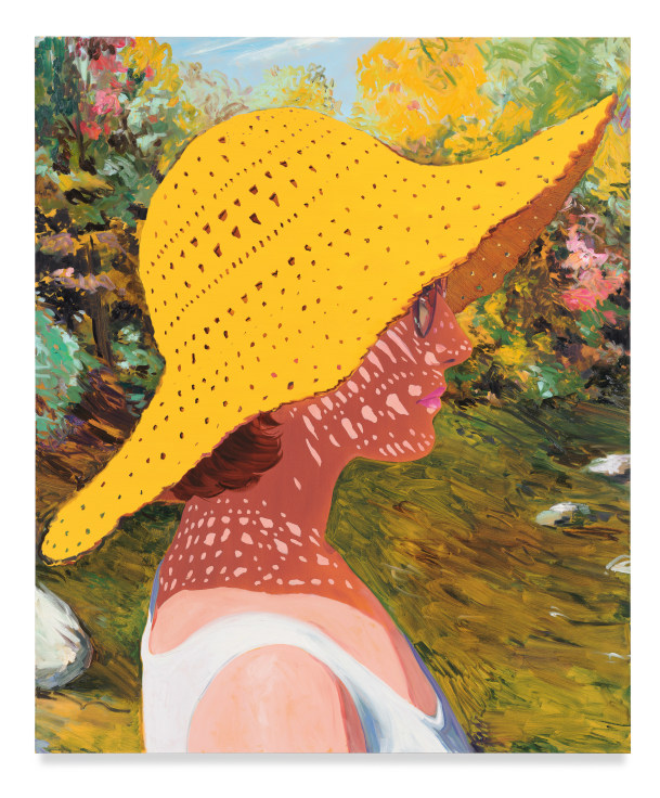 Isca (Sun Hat Profile), 2021, Oil on linen, 72 x 60 inches, 182.9 x 152.4 cm, MMG#35493