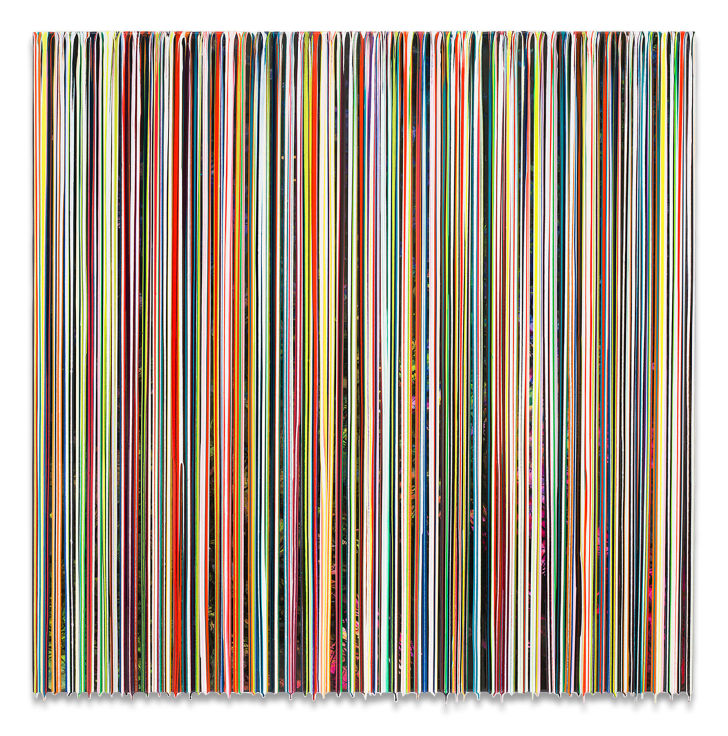HEREWESTANDTWOFOOLSINLOVE, 2018, Epoxy resin and pigments on wood, 60 x 60 inches, 152.4 x 152.4 cm, MMG#30191