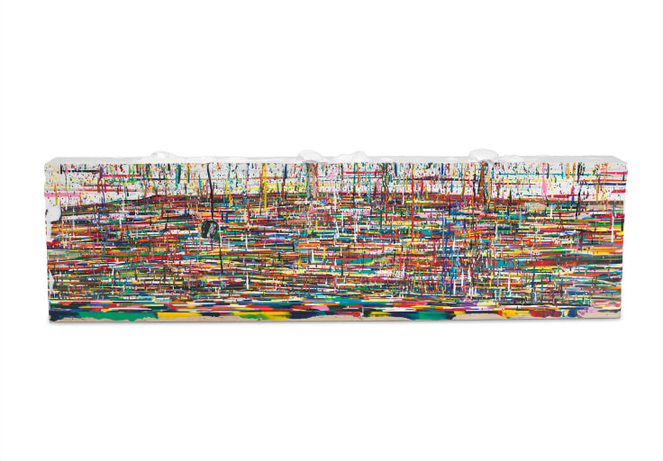 OPENMELODYFOLDS, 2013/18, Epoxy resin and pigments on wood 18 x 61 x 6 inches,&nbsp;45.7 x 154.9 x 15.2 cm,&nbsp;MMG#30677