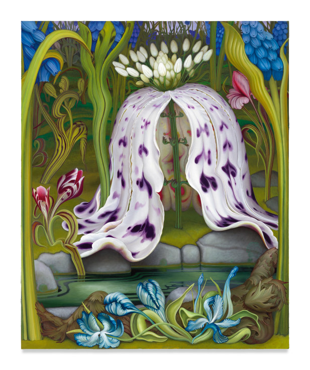 Flower King, 2022, Enamel on canvas, 76 x 62 inches, 193 x 157.5 cm, MMG#35026