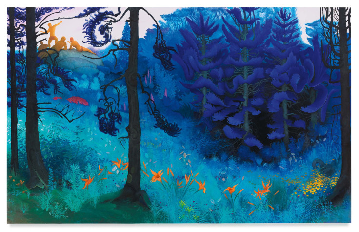 Blue Spruce, 2020, Enamel on canvas, 50 x 80 inches, 127 x 203.2 cm, MMG#32317