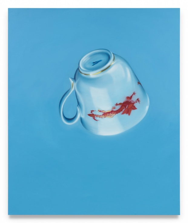 Robert Russell, Meissen Red Dragon Teacup, 2024, Oil on canvas, 72 x 60 inches, 182.9 x 152.4 cm, MMG#37098