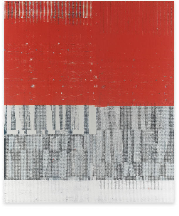 Aggregate 11 (rose veil), 2023, Oil and acrylic on canvas over panel, 80&nbsp; x 68 inches, 203.2 x 172.7 cm, MMG#35217