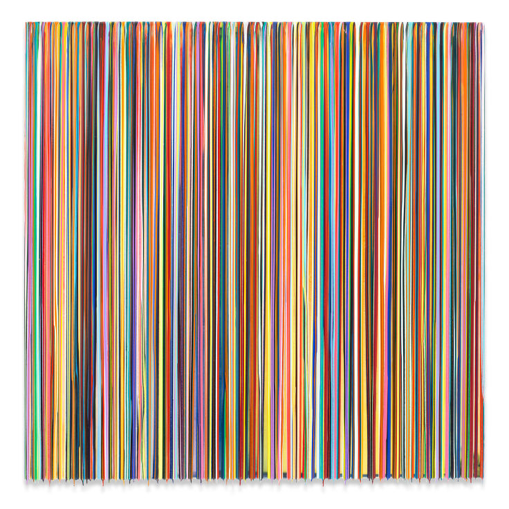 Markus Linnenbrink, NEONEYEDDAD, 2019, Epoxy resin and pigments on wood, 72 x 72 inches, 182.9 x 182.9 cm,&nbsp;MMG#31141