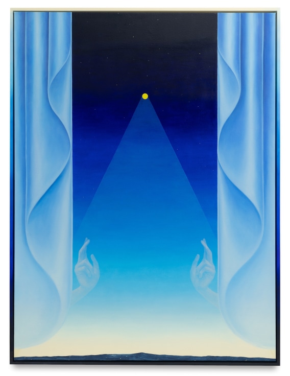 Shine On, 2024, Oil on linen in painted wood frame, 61 1/2 x 46 1/2 inches,