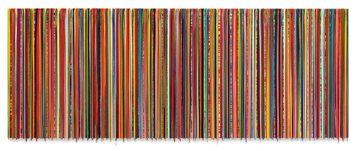 EARLYONEMORNINGWITHTIMETOKILL, 2020, Epoxy resin and pigments on wood, 36 x 95 inches, 91.4 x 241.3 cm,&nbsp;MMG#32903