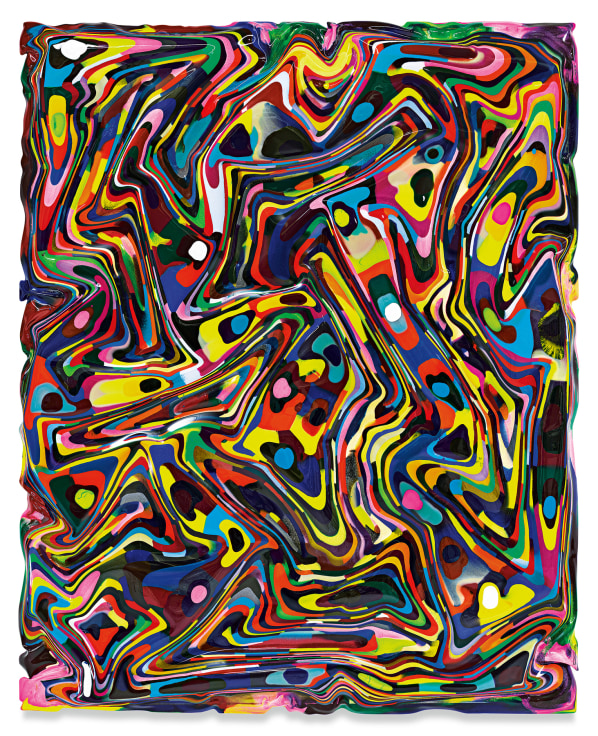 THEOLDESTCOMPUTERTHELASTNIGHT, 2020, Epoxy resin and pigments on wood, 63 x 51 inches, 160 x 129.5 cm, MMG#32845