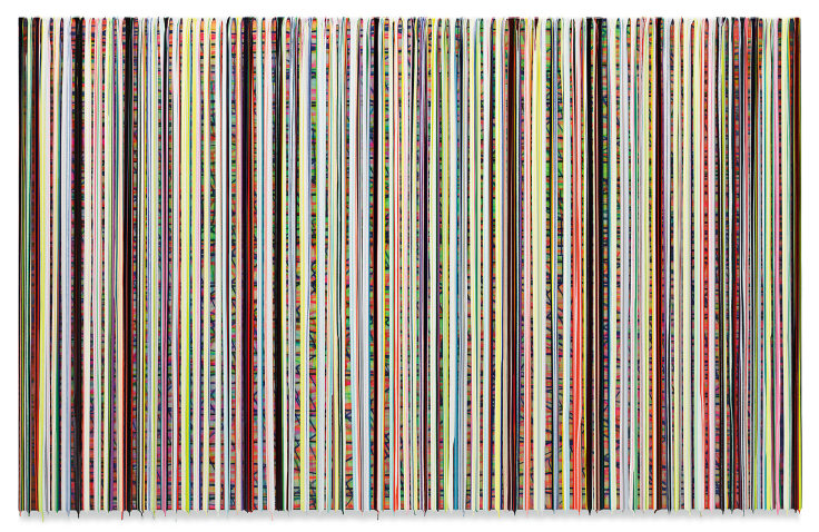 ISTEALTHETIMEIAMATHIEF, 2020, Epoxy resin and pigments on wood, 60 x 96 inches, 152.4 x 243.8 cm, MMG#32901