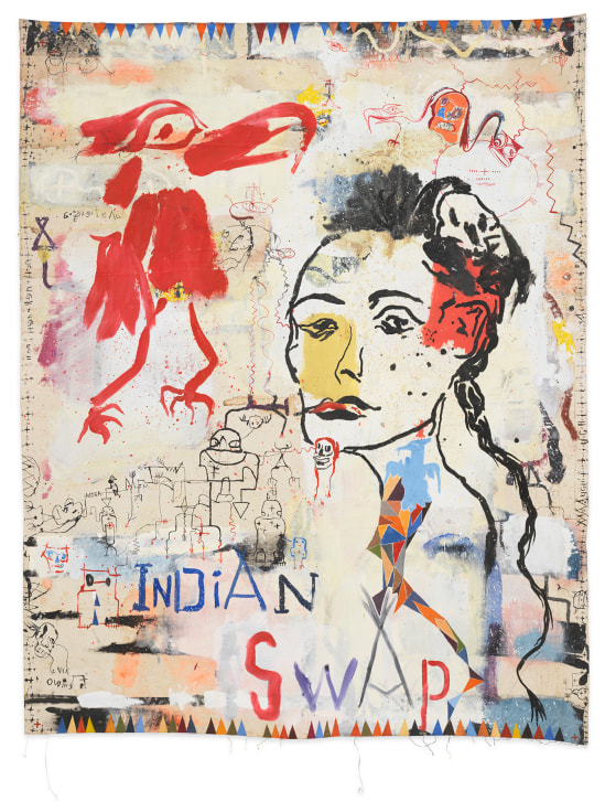 Brad Kahlhamer, Indian Swap, 2020, Oil on canvas, 75 3/4 x 60 inches, 192.4 x 152.4 cm,&nbsp;MMG#32638