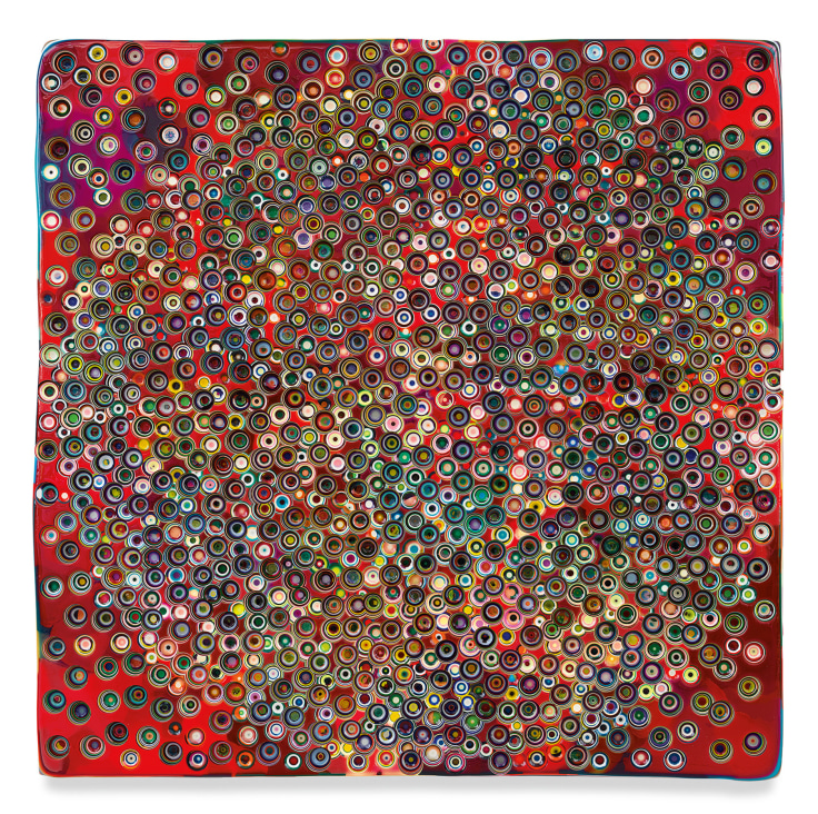 YOURPULSE(OUTOFREACH), 2022, Epoxy resin and pigments on wood, 60 x 60 inches, 152.4 x 152.4 cm, MMG#35458