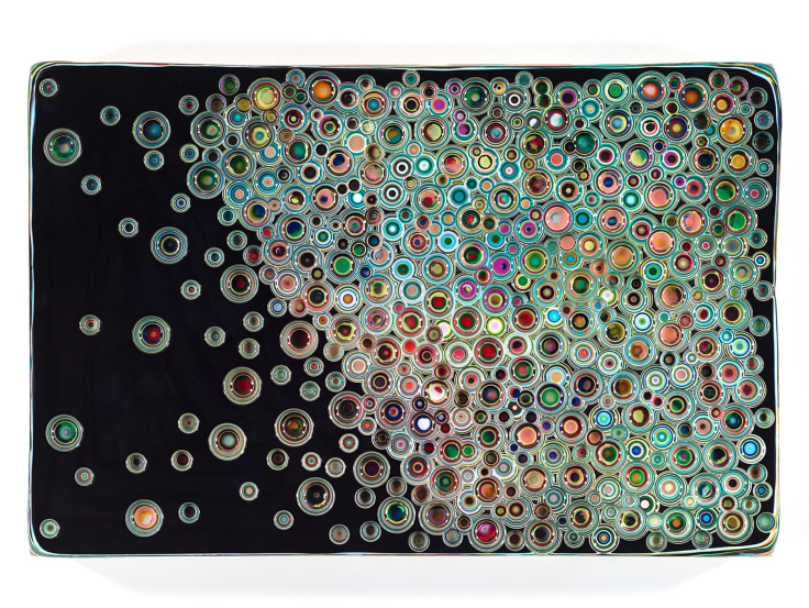 Markus Linnenbrink, YESUPTIME(BLACKBLUE), 2014, Epoxy resin and pigments on wood, 24 x 36 inches, 61 x 91.4 cm, A/Y#21592