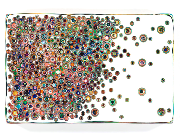 Markus Linnenbrink, YESDOWNTIME(WHITE), 2014, Epoxy resin and pigments on wood, 24 x 36 inches, 61 x 91.4 cm, A/Y#21593