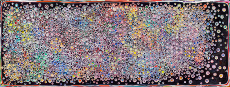 &quot;HOLDDOWNWATCHOUTEYEKNOWS,&quot; 2012, Pigments and epoxy resin on wood, 36 x 96 inches, 91.4 x 243.8 cm, A/Y#20425