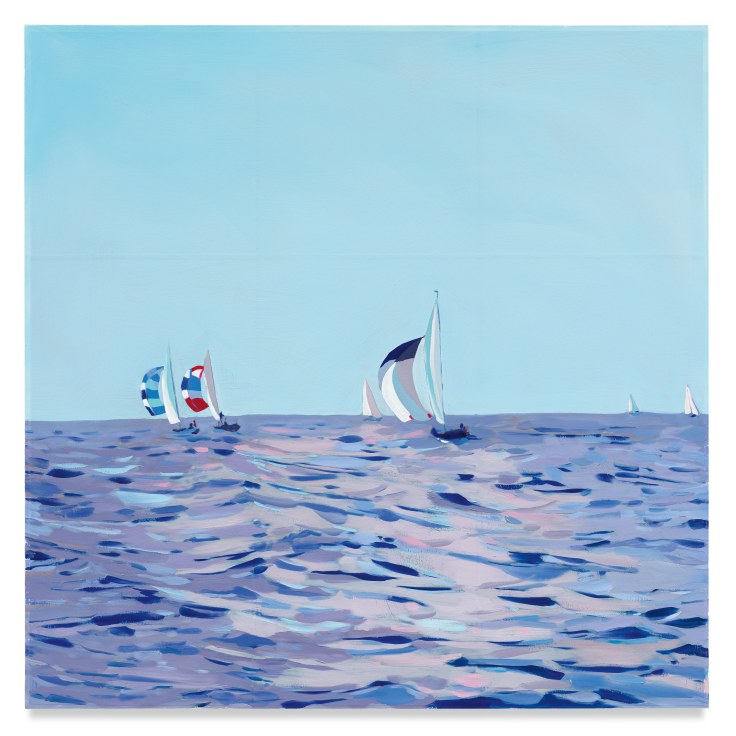 Sailboats, 2019, Mixed media oil on canvas, 42 x 42 inches, 106.7 x 106.7 cm,&nbsp;MMG#32045