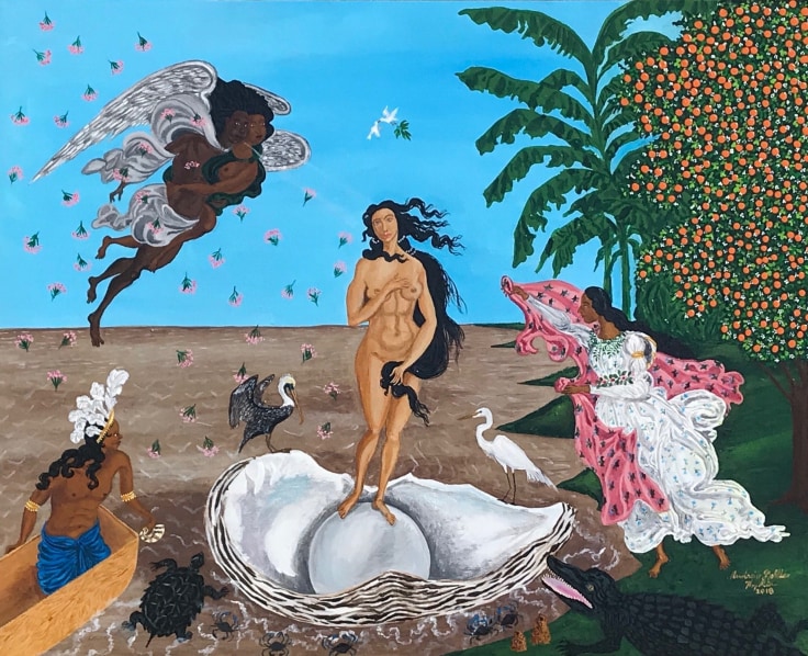 Painting by Andrew LaMar Hopkins titled The Birth of Creole Venus