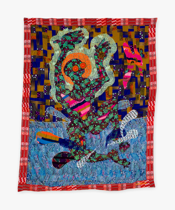 Quilt by Basil Kincaid titled Exfoliating in The Sea, Swept Up in the Shallow Surf from 2020-2022