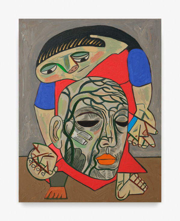 Painting by Keiichi Tanaami titled Pleasure of Picasso &ndash; Mother and Child No. 135 from 2020-2022