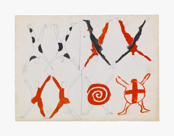 Work on paper by Alexander Calder titled Untitled (Costume Design for M&ecirc;taboles) V from 1969