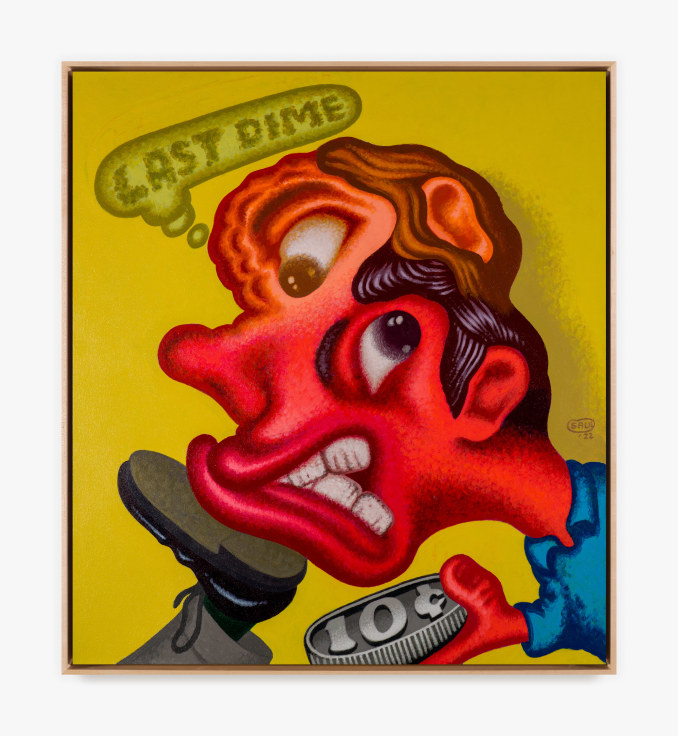 Painting by Peter Saul titled Last Dime from 2022