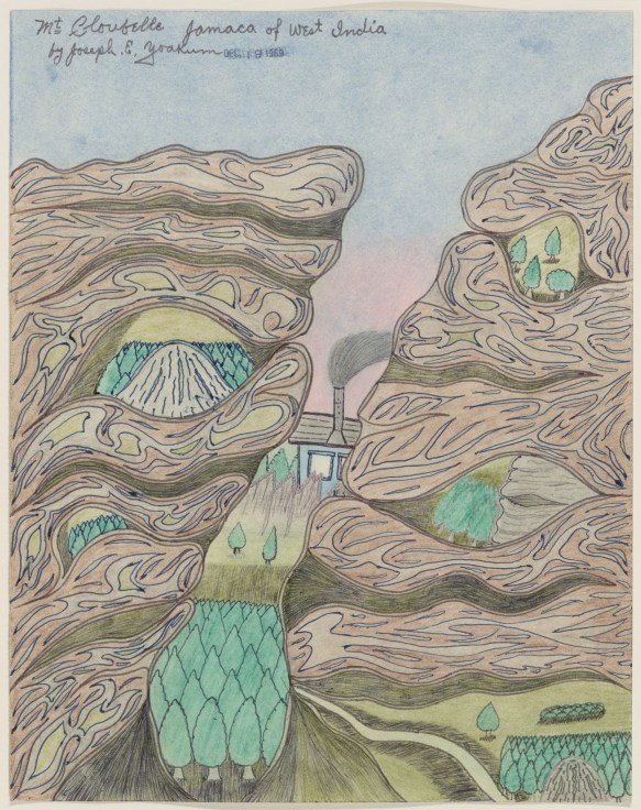 Joseph E. Yoakum,&nbsp;Mt Cloubelle Jamaca of West India&nbsp;(1969). Courtesy of the Art Institute of Chicago.