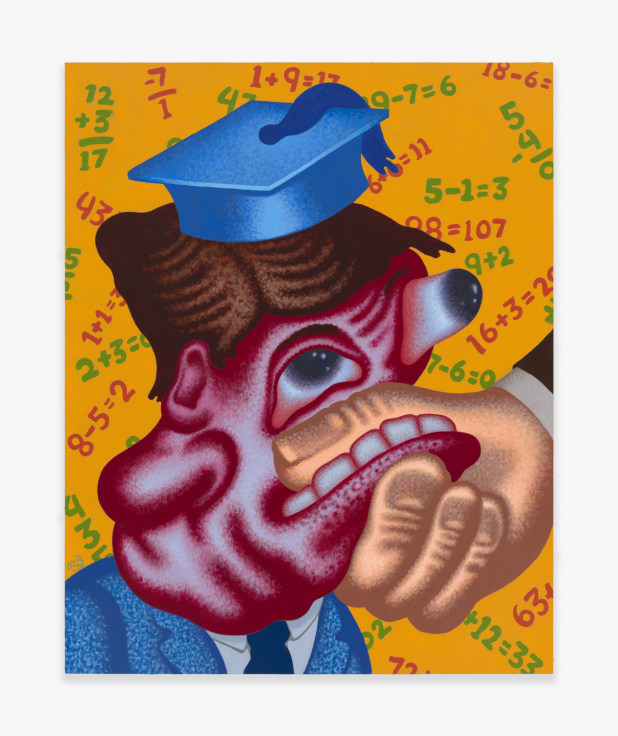Painting by Peter Saul titled Worst Student in the Class from 2020