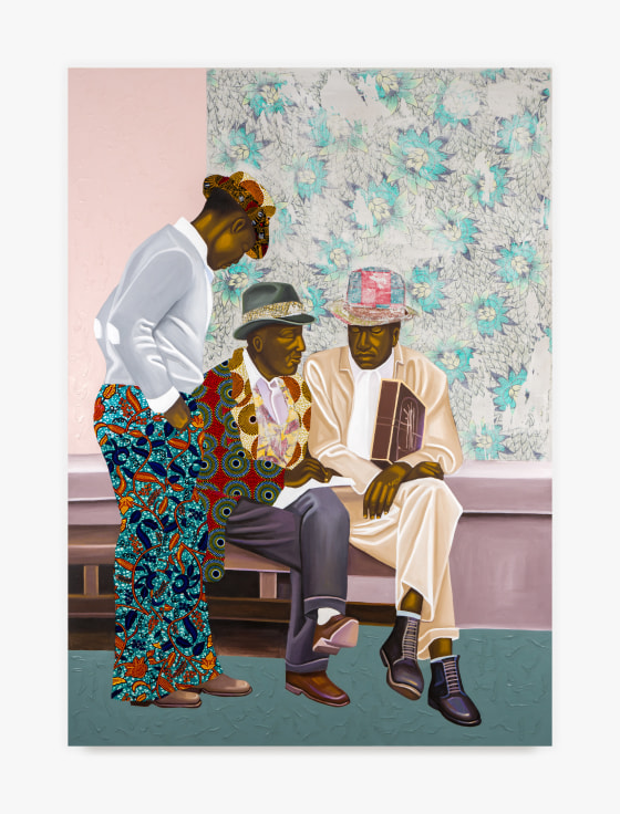 Painting by Cornelius Annor titled Nkokora KrakyesƐm from 2023