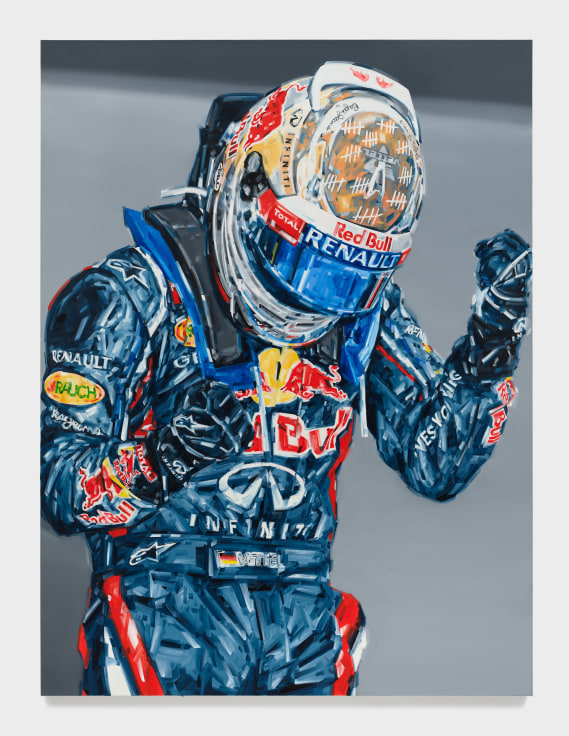 Painting by Michael Kagan titled Pole Position from 2024