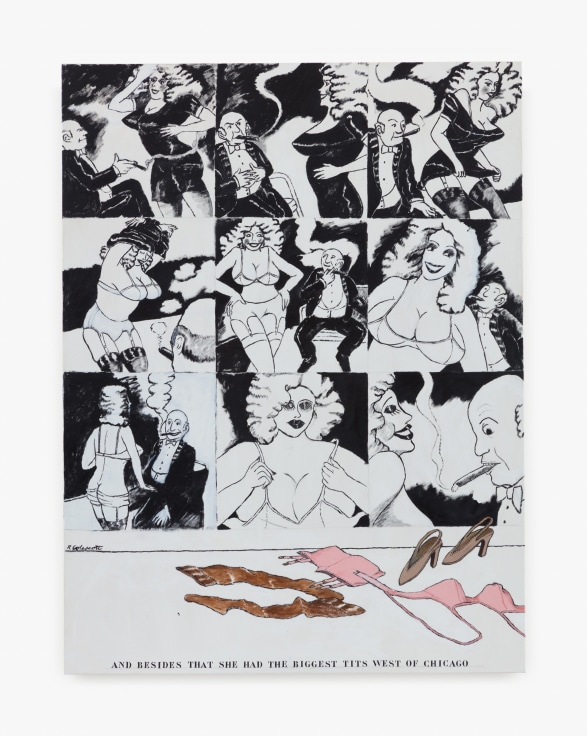 Painting by Robert Colescott titled WEST of CHICAGO from  c. 1975
