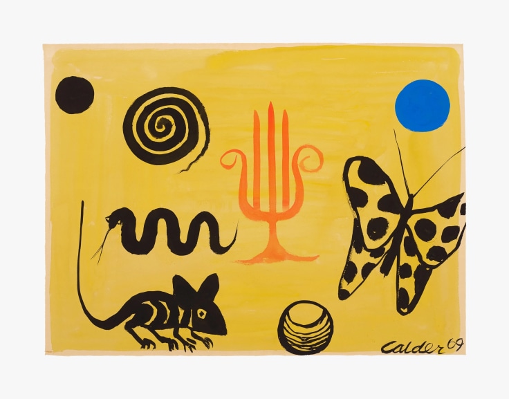 Work on paper by Alexander Calder titled The Hand of Fatima from 1969