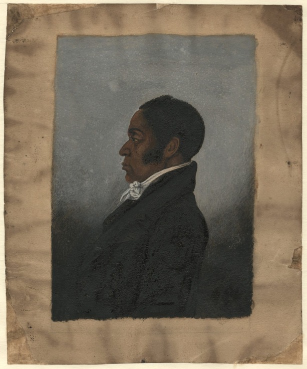 Artist unknown, portrait of James Forten (c. 1834), oil on paper, from the Leon Gardiner collection of American Negro Historical Society records (photo courtesy the Collection of the Historical Society of Pennsylvania)