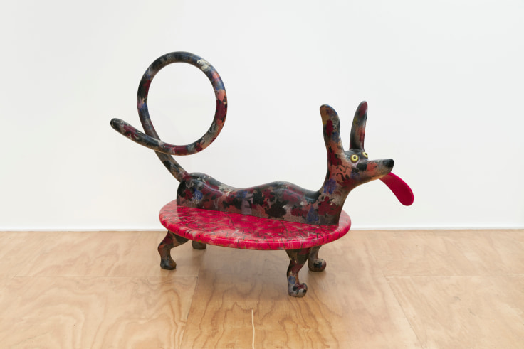 Sculpture by Roy De Forest titled Dog Table from 1992