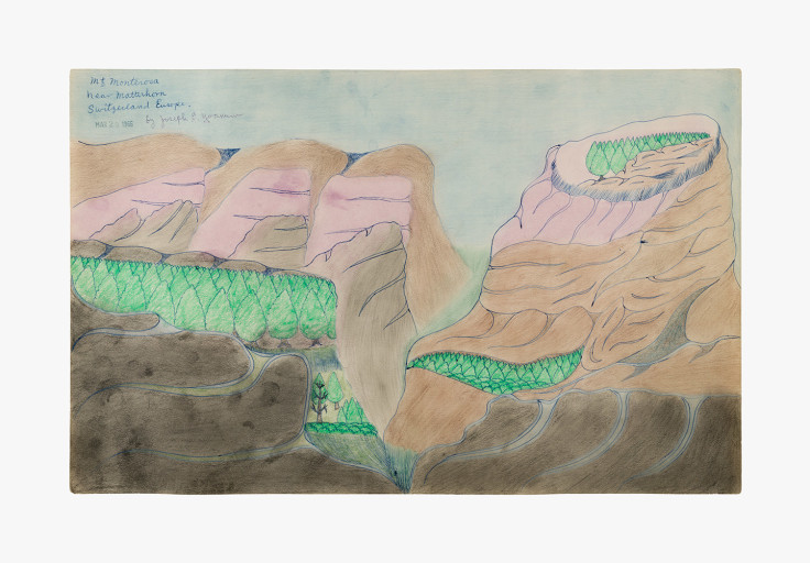Drawing by Joseph Yoakum titled &quot;Mt Monterosa near Matterhorn Switzerland Europe&quot; from 1966